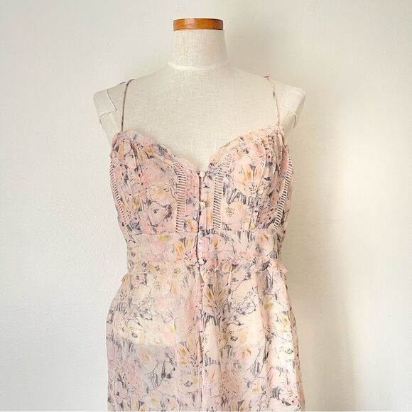 Anthropologie Floral Sheer Curtain Top Maxi length NwOT size Large - Picture 3 of 13